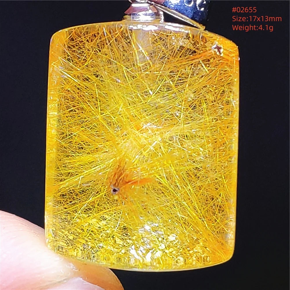 Gold Rutilated Quartz Pendant-ToShay.org