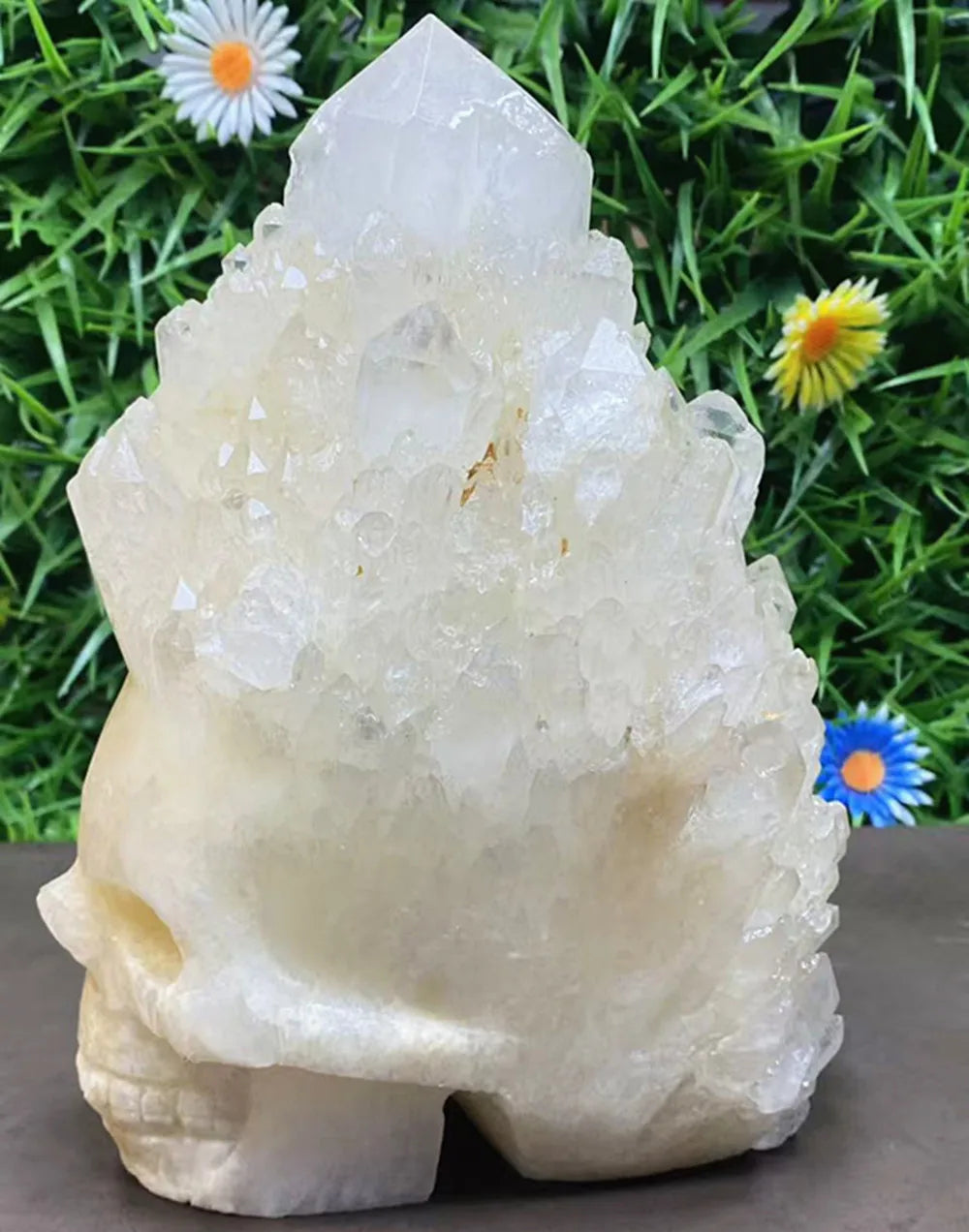 White Crystal Cluster Skull-ToShay.org