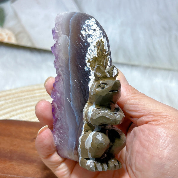 Purple Amethyst Squirrel Cluster-ToShay.org