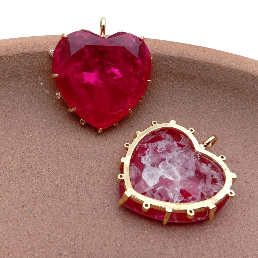 Red Crystal Heart Pendants-ToShay.org