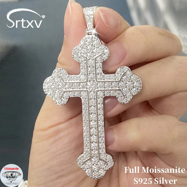 Silver Diamond Cross Pendant-ToShay.org