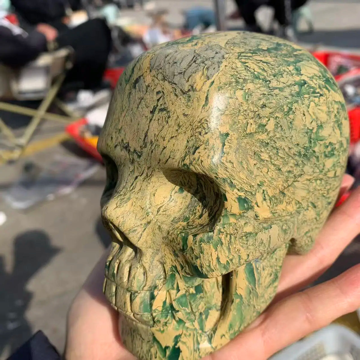 Yellow Banded Agate Skull-ToShay.org