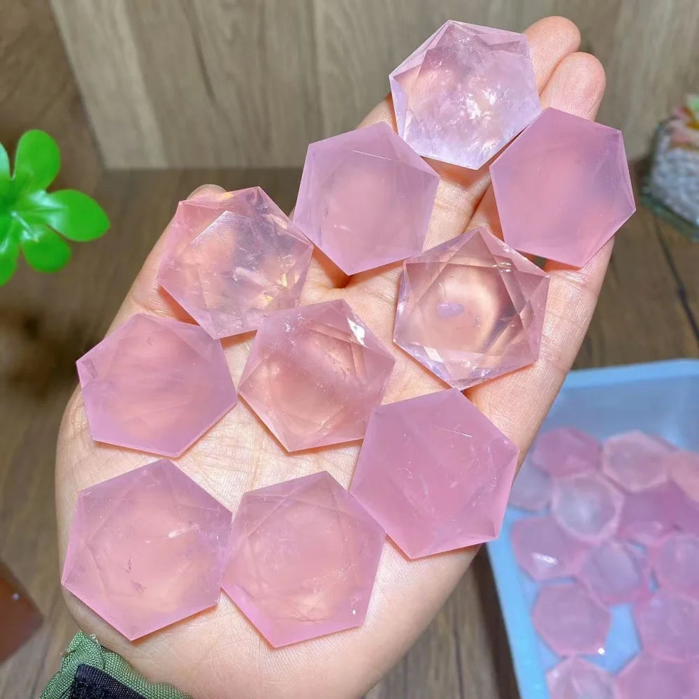 Pink Rose Quartz Hexagram-ToShay.org