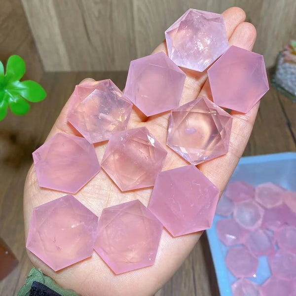 Pink Rose Quartz Hexagram-ToShay.org