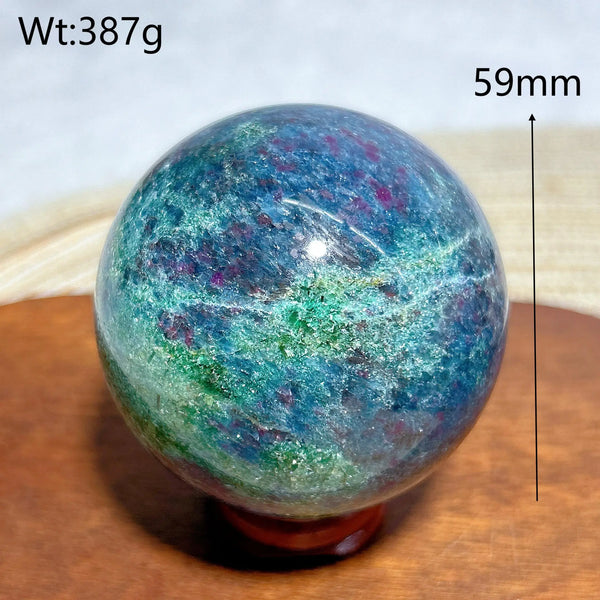 Fluorescence Ruby Kyanite Ball-ToShay.org