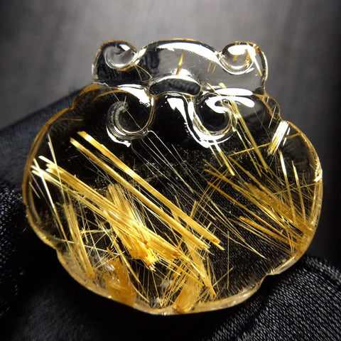 Gold Rutilated Quartz Pendant-ToShay.org
