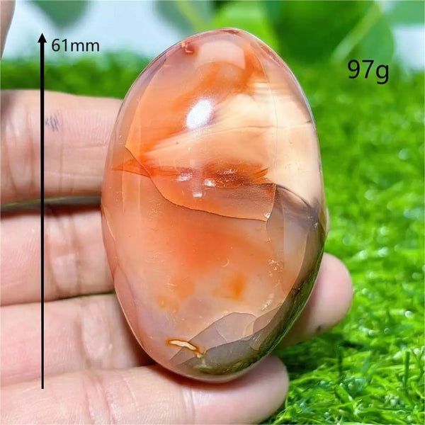 Orange Carnelian Palm Stone-ToShay.org