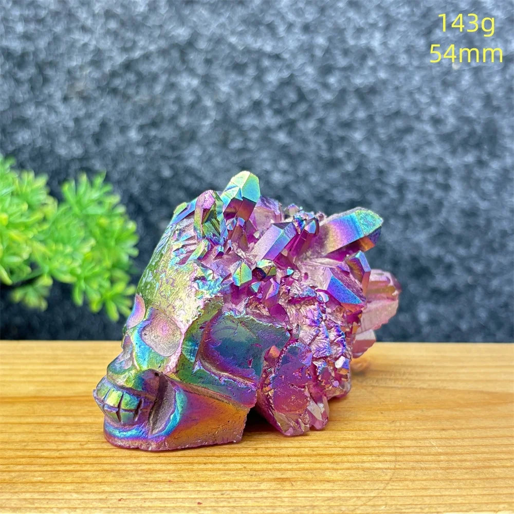 Rainbow Aura Skull Cluster-ToShay.org