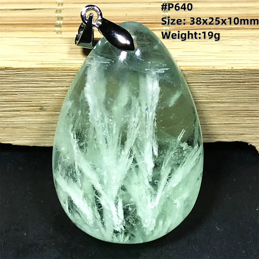 Green Feather Fluorite Pendant-ToShay.org