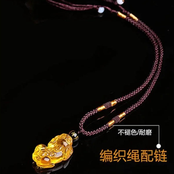 Yellow Crystal Pixiu Pendant-ToShay.org