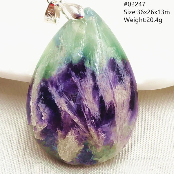 Green Feather Fluorite Pendant-ToShay.org