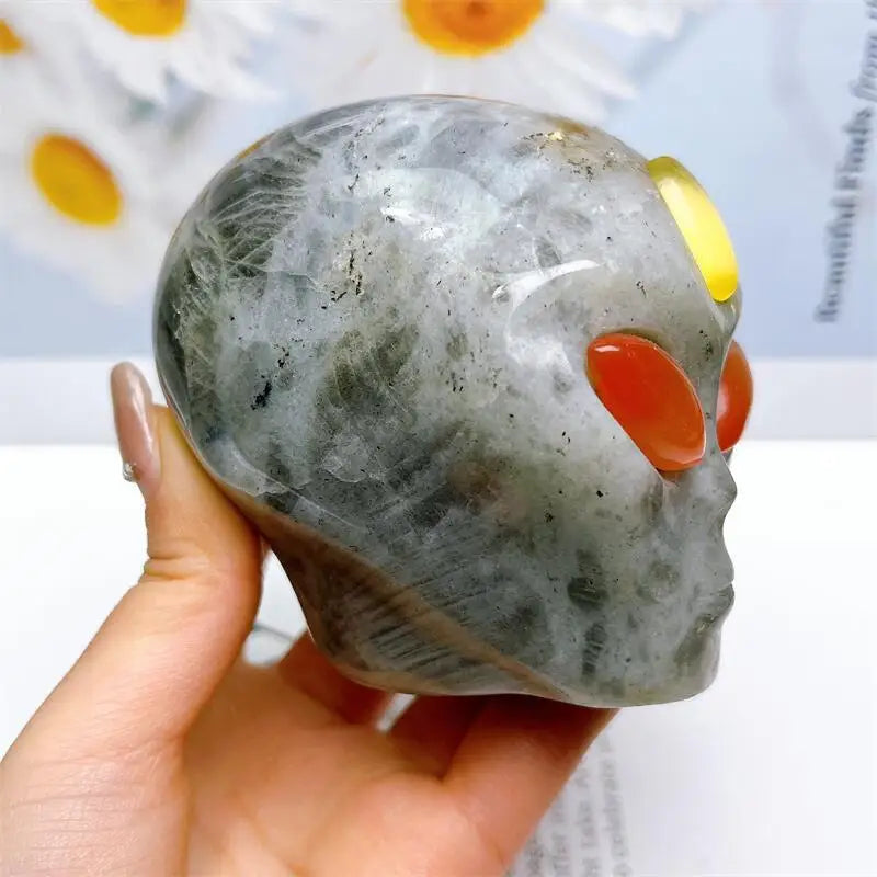 Grey Labradorite Alien Skull-ToShay.org