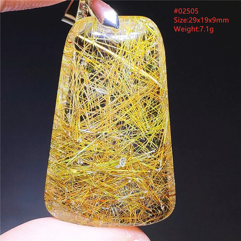 Gold Rutilated Quartz Pendant-ToShay.org