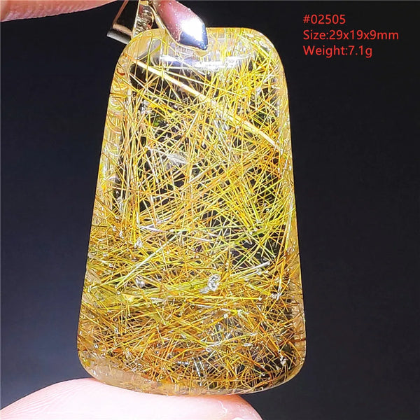Gold Rutilated Quartz Pendant-ToShay.org
