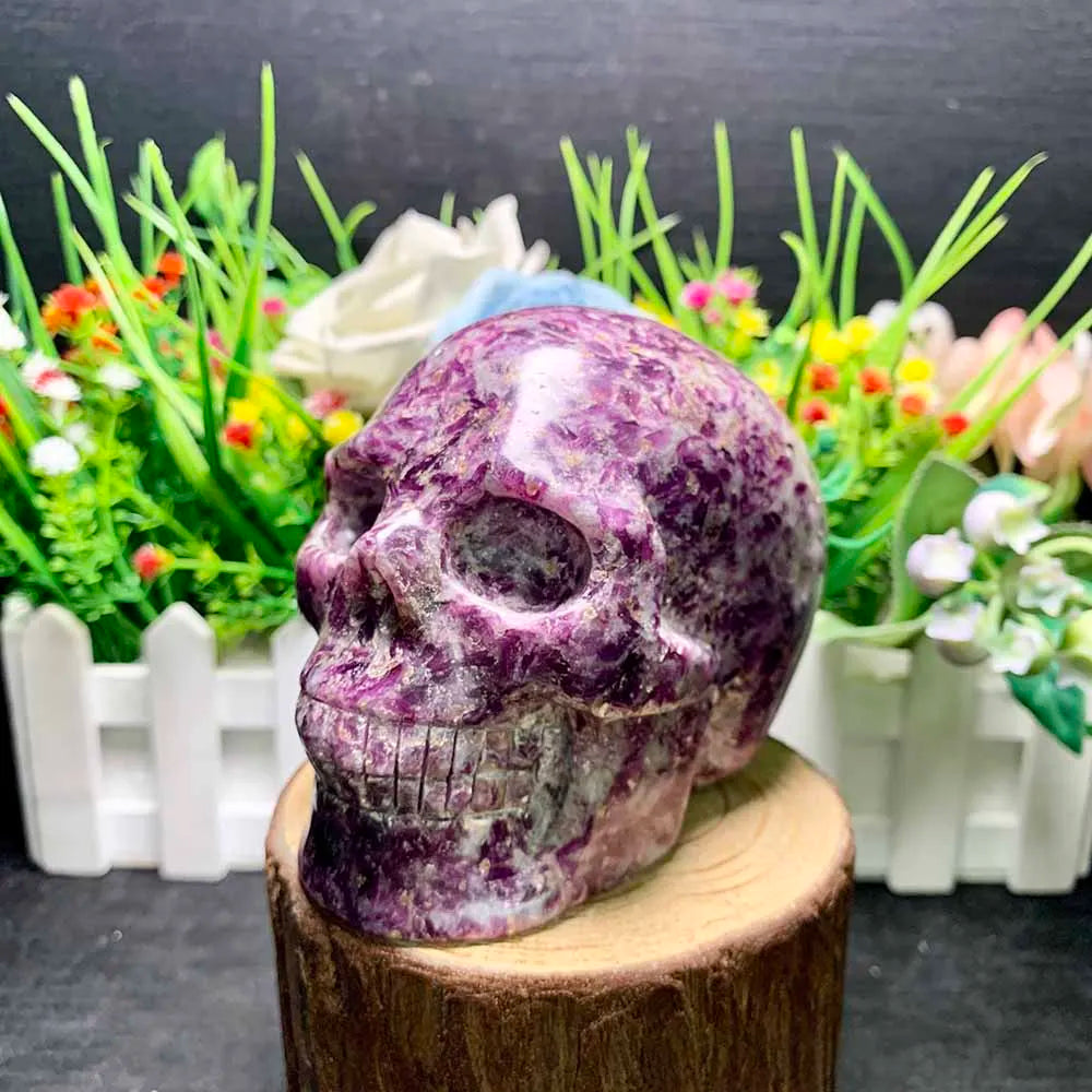 1PC Natural Purple mica Skull Divination Healing Energy Crystal Festival Gifts FengShui Meditation Home Collection Decoration-ToShay.org