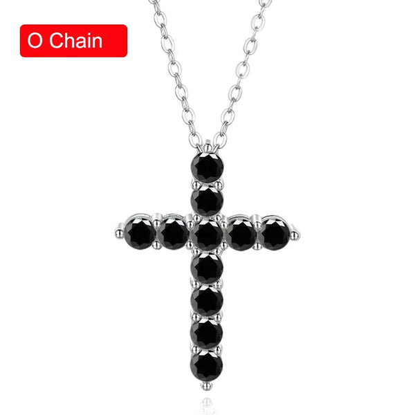Silver Cross Diamond Necklace-ToShay.org