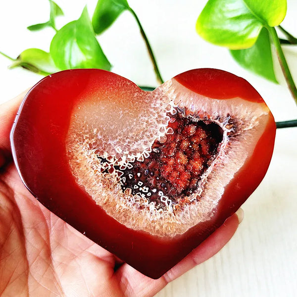 Red Agate Geode Heart-ToShay.org