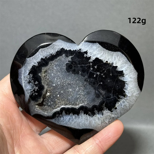 Black Agate Geode Heart-ToShay.org