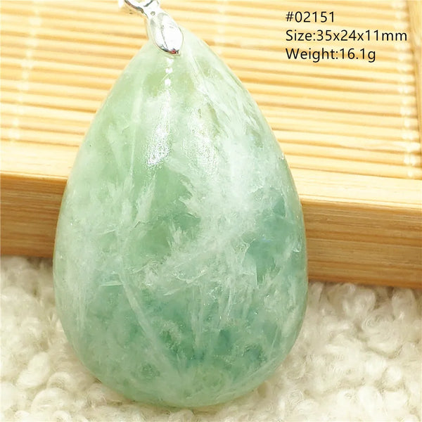 Green Feather Fluorite Pendant-ToShay.org