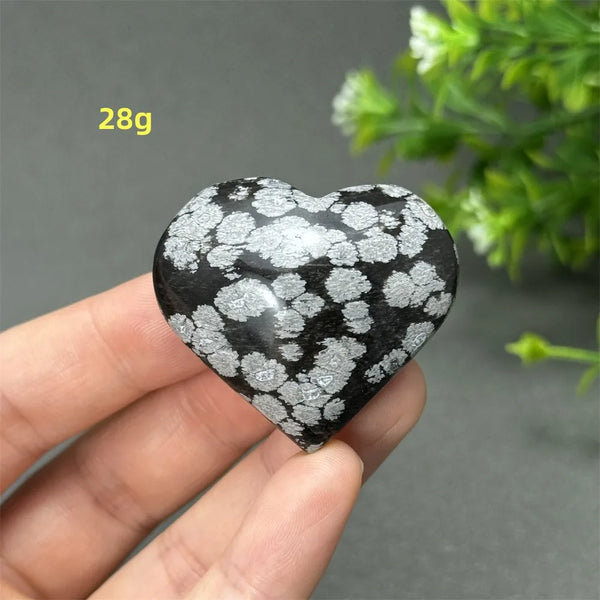 Black Snowflake Obsidian Heart-ToShay.org