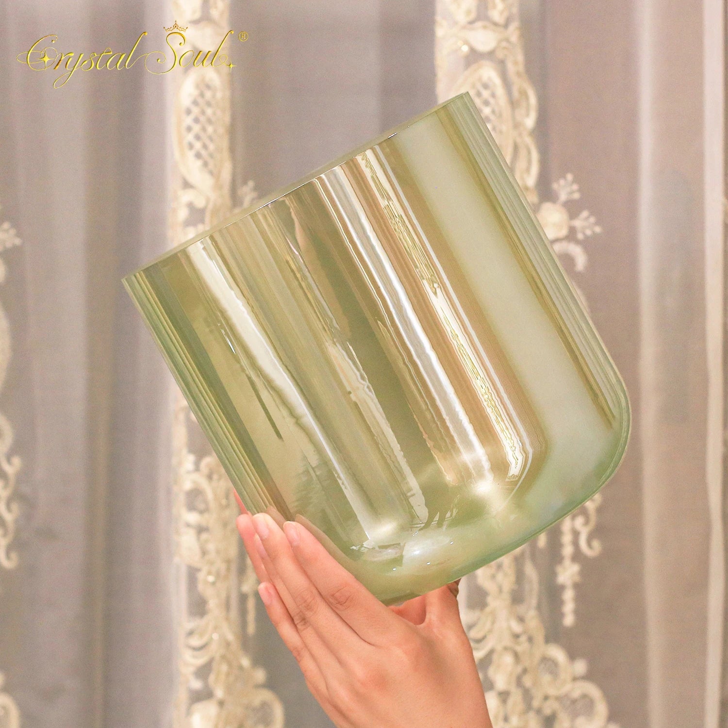 Green Crystal Singing Bowl-ToShay.org