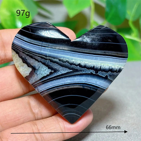 Black Silk Agate Heart-ToShay.org
