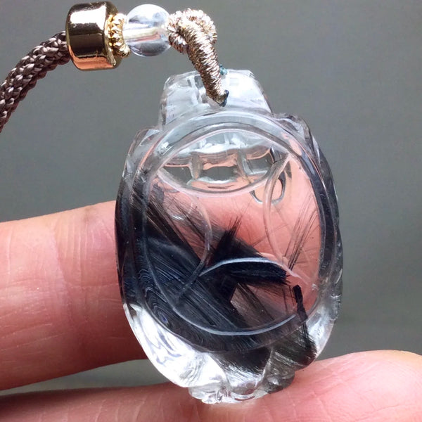 Black Rutilated Quartz Pendant-ToShay.org