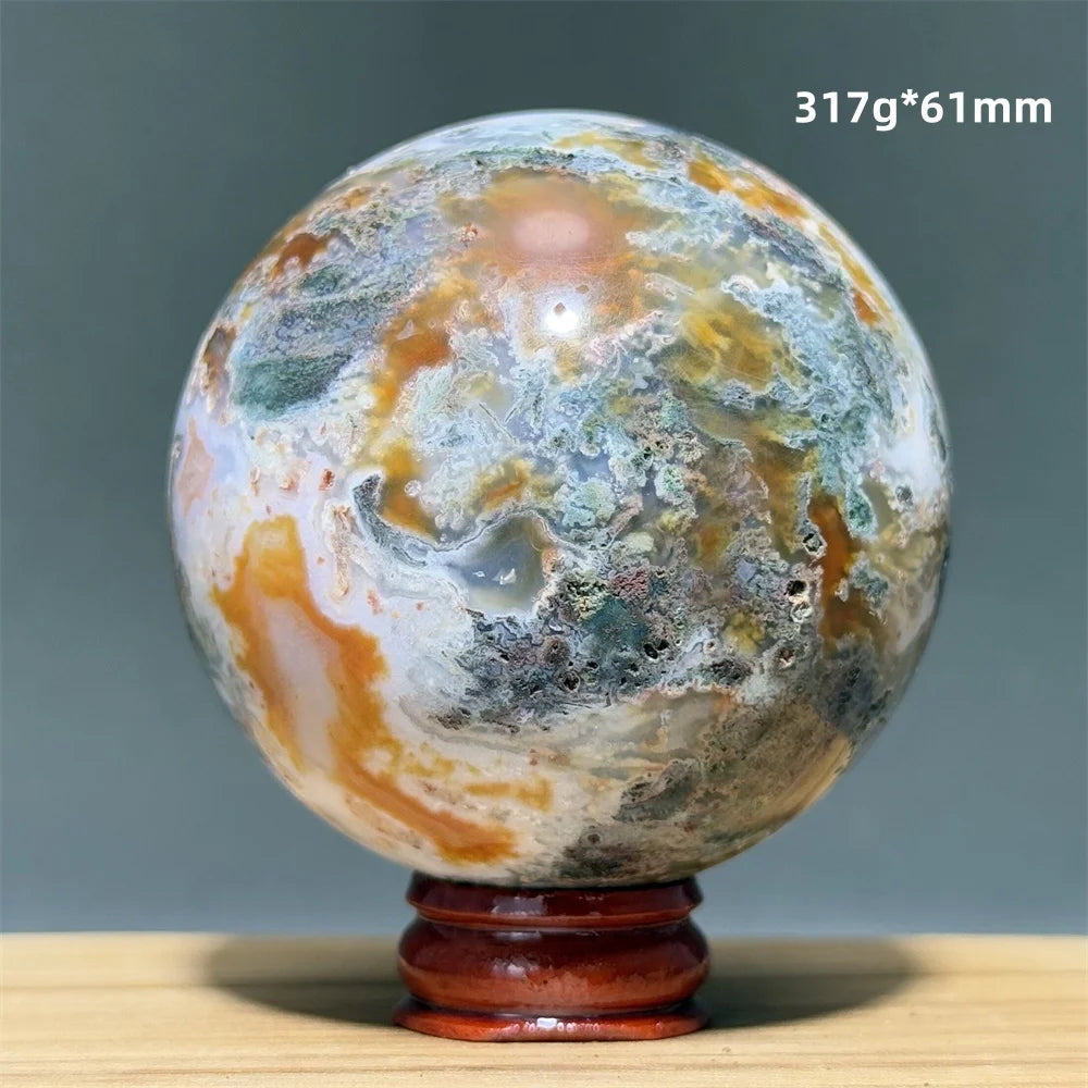 Red Moss Crystal Agate Ball-ToShay.org