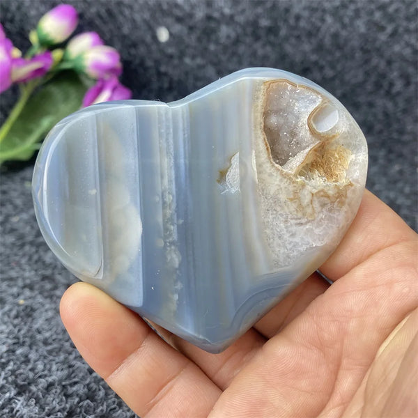 Grey Agate Geode Heart-ToShay.org