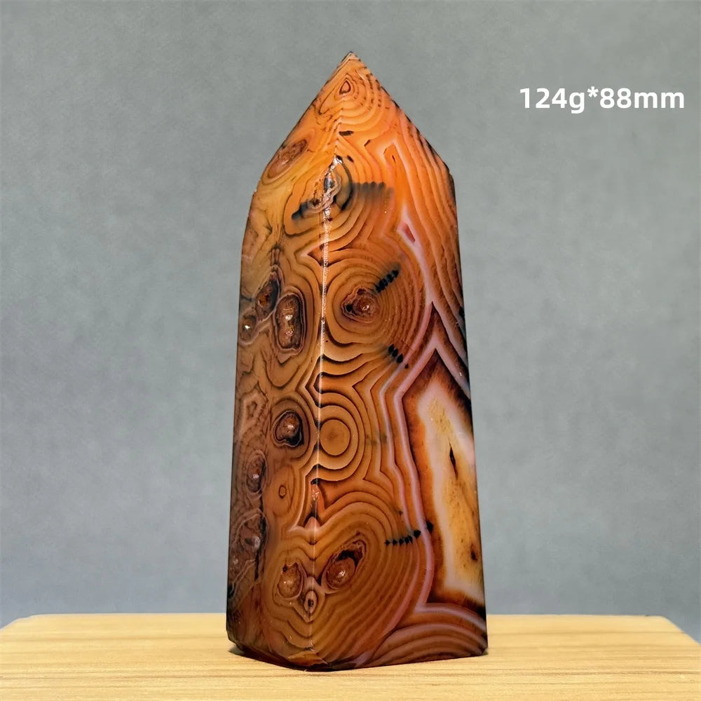 Orange Striped Agate Obelisk-ToShay.org