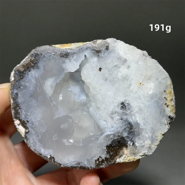 White Agate Crystal Cave Egg-ToShay.org