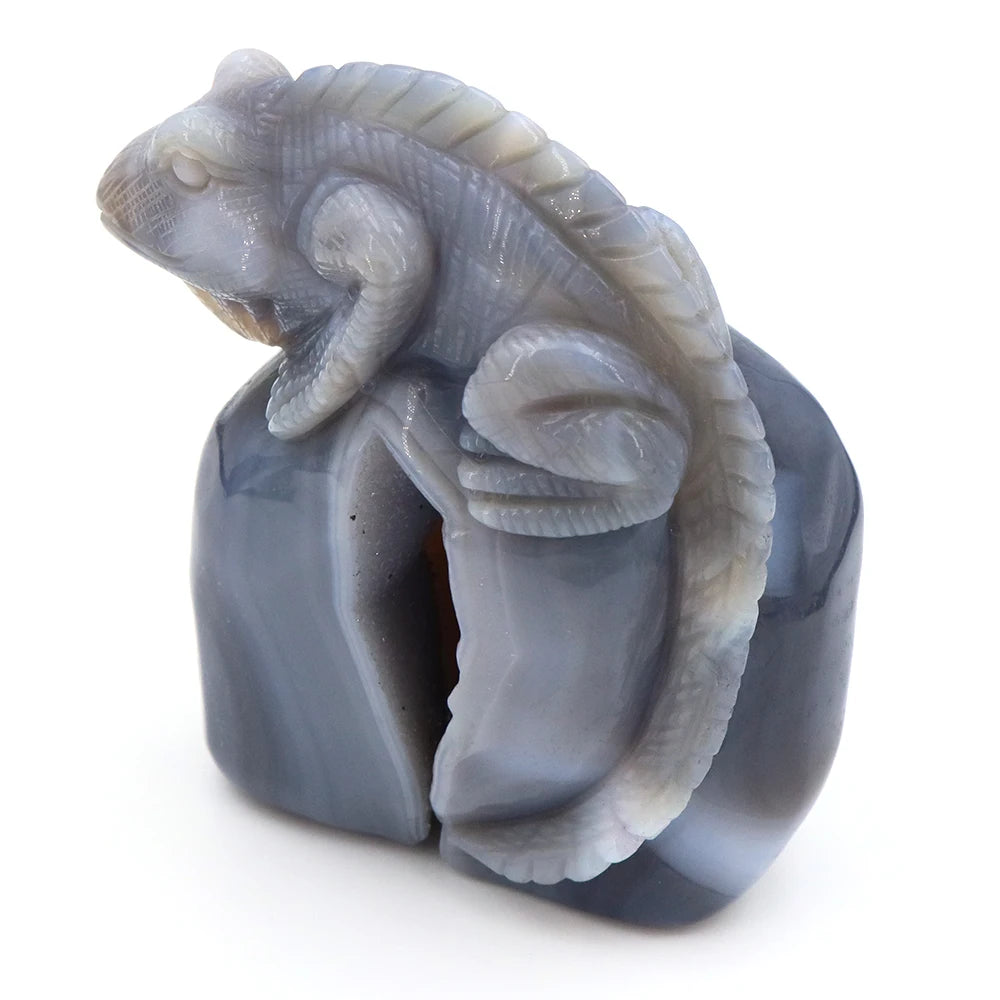 Grey Agate Geode Lizard-ToShay.org