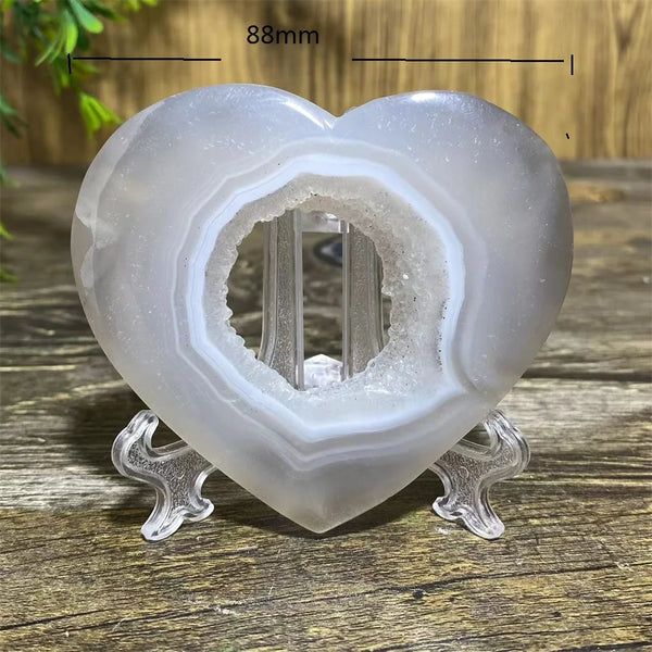 Grey Druzy Agate Heart-ToShay.org