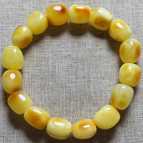 Yellow Amber Bead Bracelet-ToShay.org