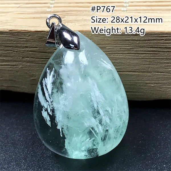 Green Feather Fluorite Pendant-ToShay.org