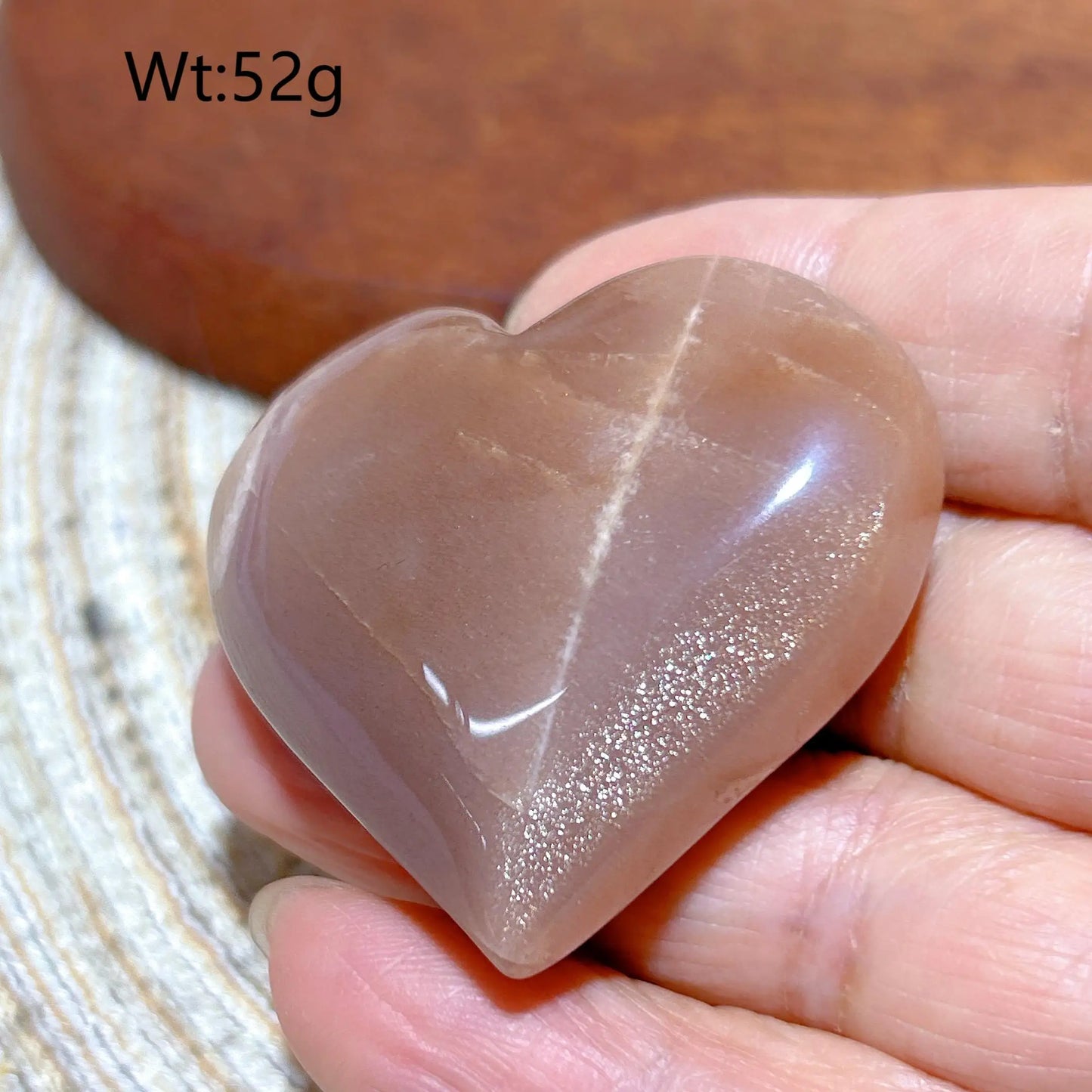 Orange Peach Moonstone Heart-ToShay.org
