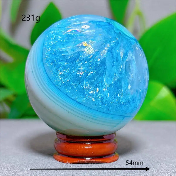 Blue Silk Agate Ball-ToShay.org