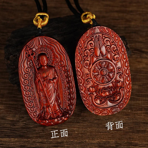 Red Rosewood Buddha Pendant-ToShay.org