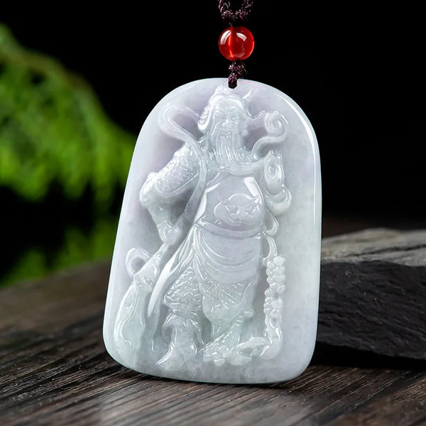 Blue Jade Guan Gong Pendant-ToShay.org