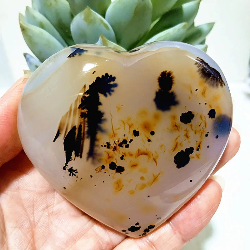 Yellow Moss Agate Heart-ToShay.org