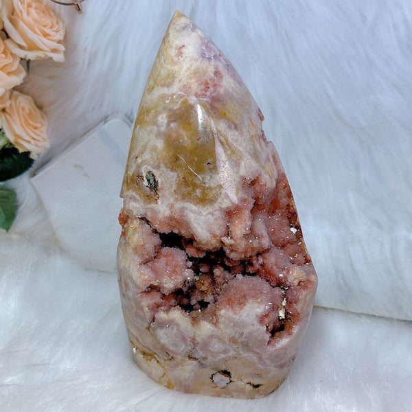 Pink Amethyst Druzy Torch-ToShay.org