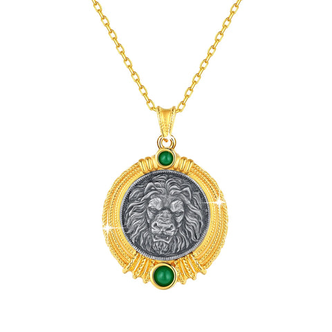 Gold Lion Head Pendant-ToShay.org