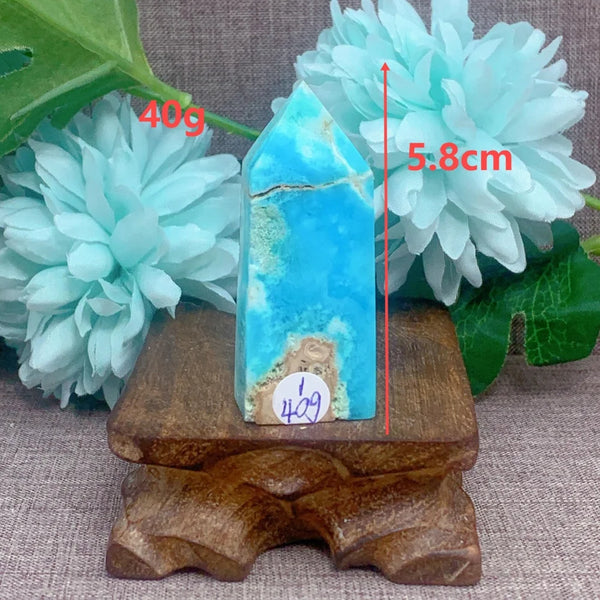 Blue Caribbean Calcite Point-ToShay.org