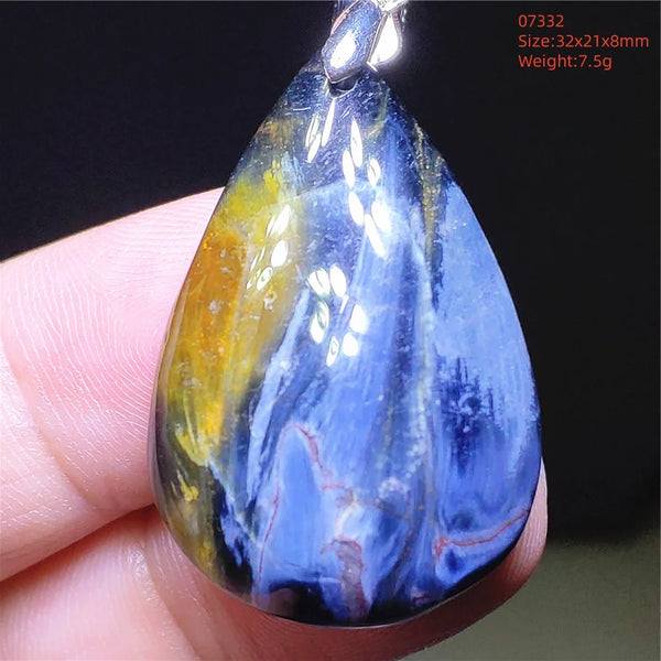 Blue Pietersite Chatoyant Pendant-ToShay.org