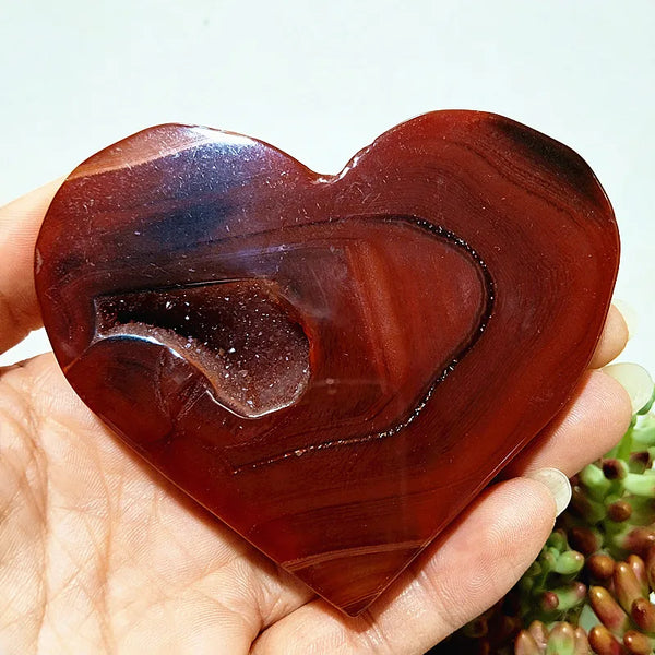 Red Agate Geode Heart-ToShay.org