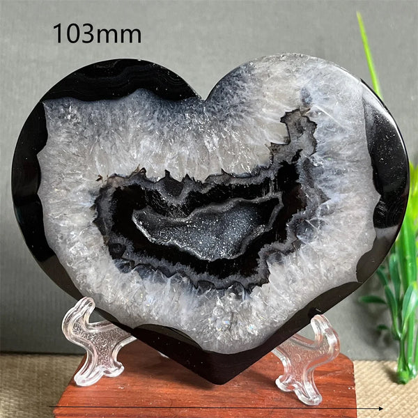 Black Agate Cluster Heart-ToShay.org