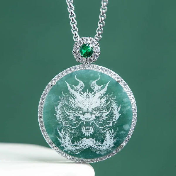 Green Jade Dragon Pendant-ToShay.org