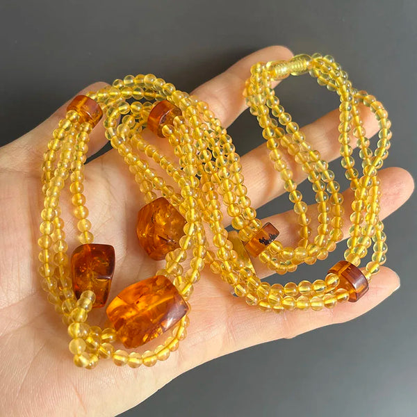 Yellow Amber Necklace-ToShay.org
