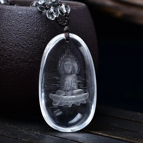 White Crystal Guanyin Pendant-ToShay.org