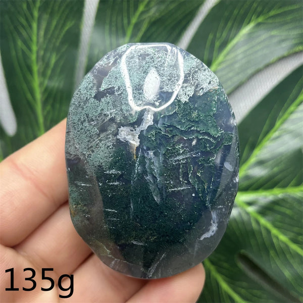 Green Moss Agate Palm Stone-ToShay.org